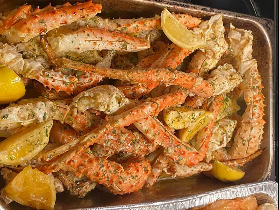 Cook frozen King crab legs