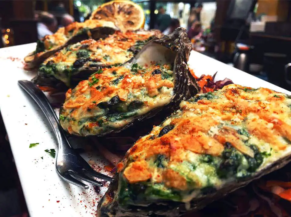 The crispy crumb topping on Oysters Rockefeller