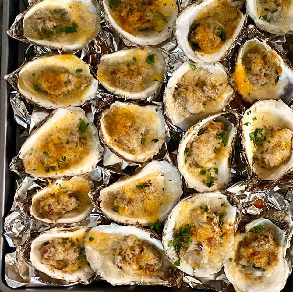 Baking oysters
