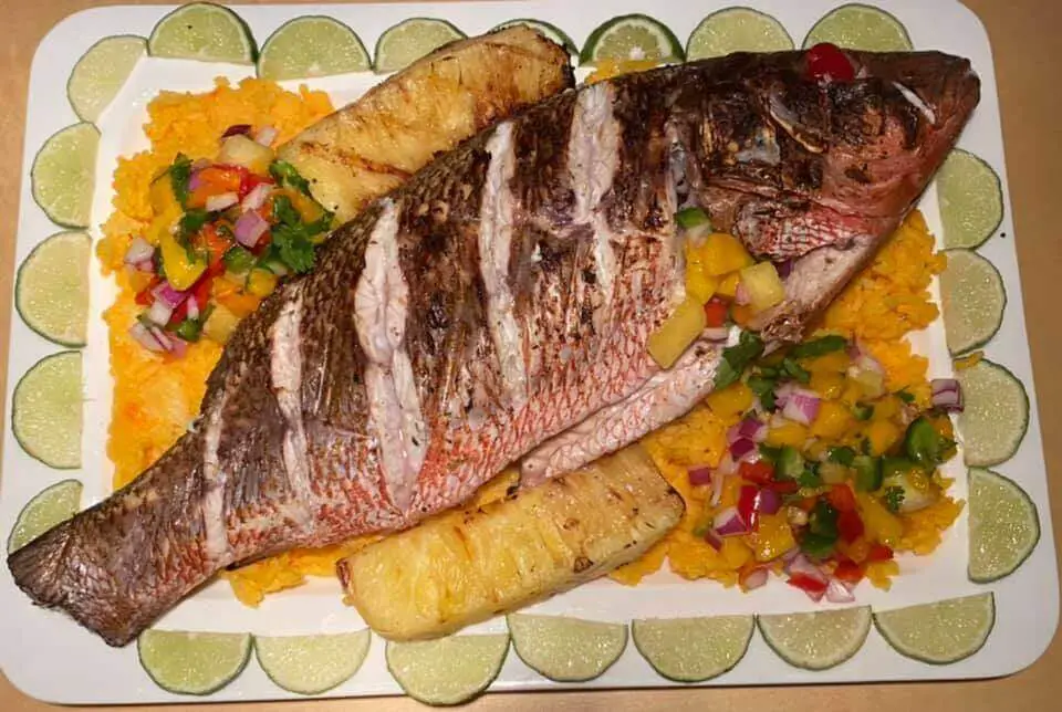 Pineapple Crusted Mangrove Snapper Dish