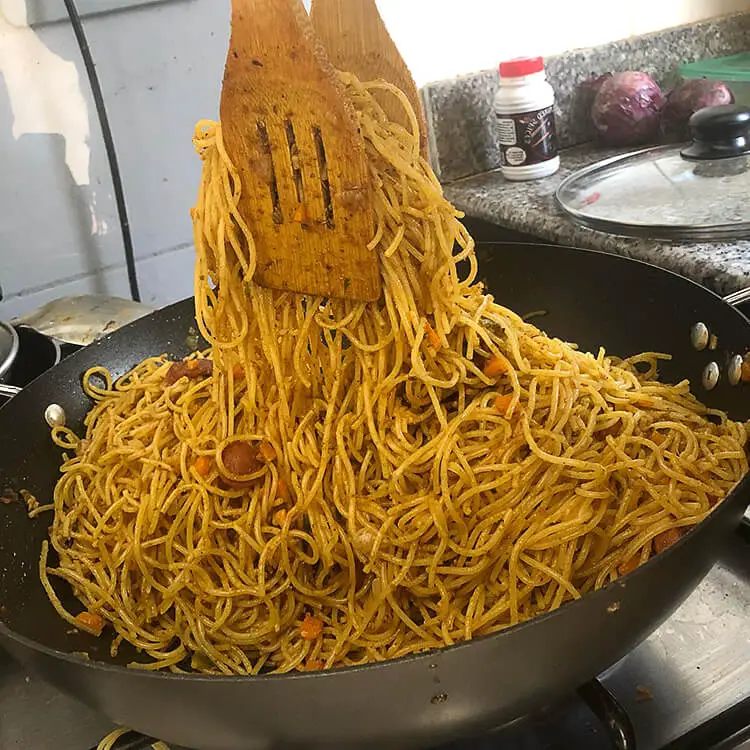 Stir fry the noodles