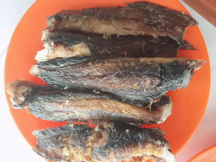 Deep-fried whole catfish